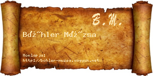 Böhler Múzsa névjegykártya